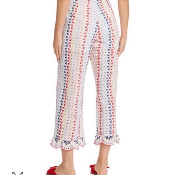 NWT Red Carter Anthropologie Eyelet Rainbow pants Size M - Picture 2 of 11